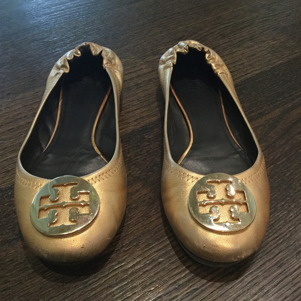Gold Tory Burch flats